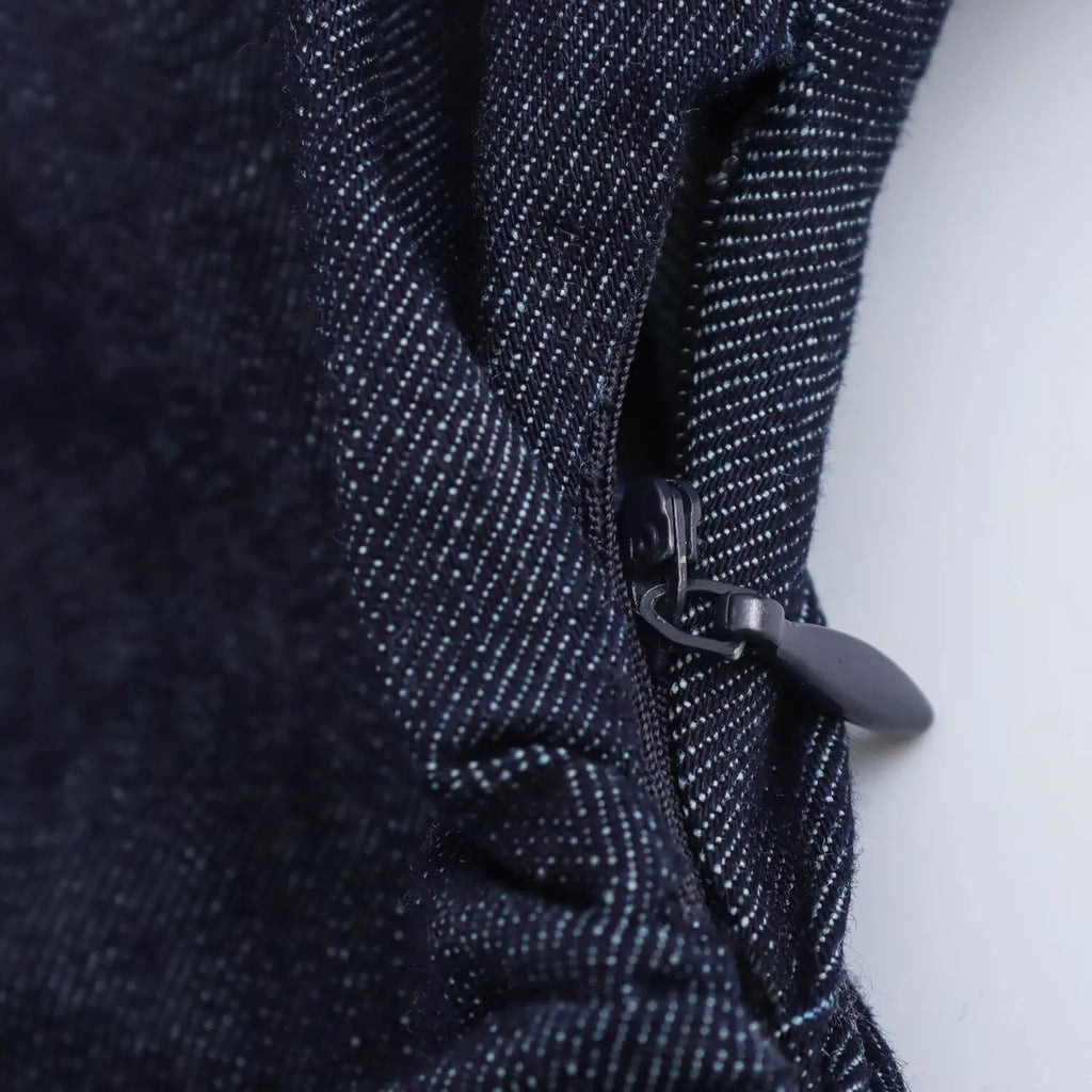 denim MIDI dress with lapel side zipper