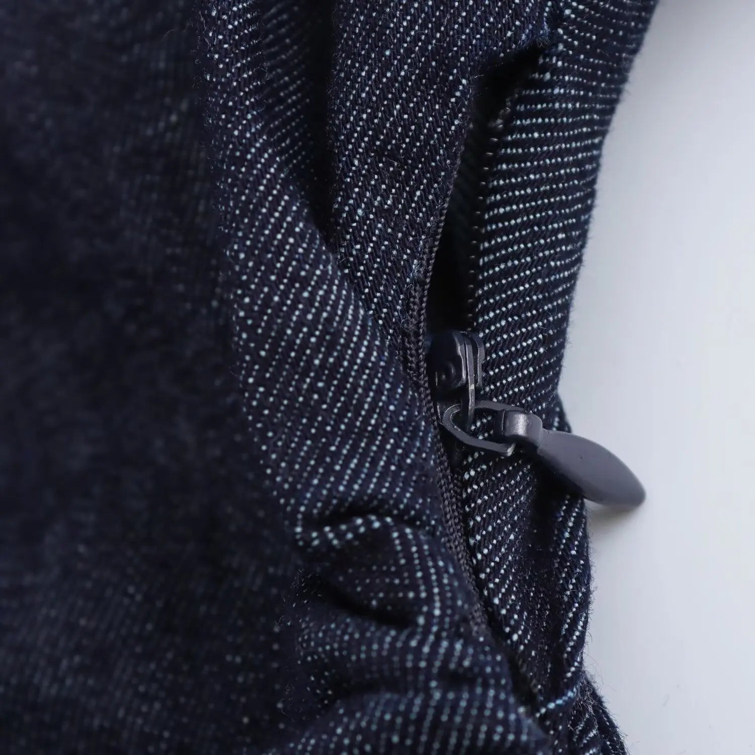 denim MIDI dress with lapel side zipper