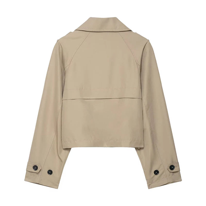 Double Breasted Short Trench Coat