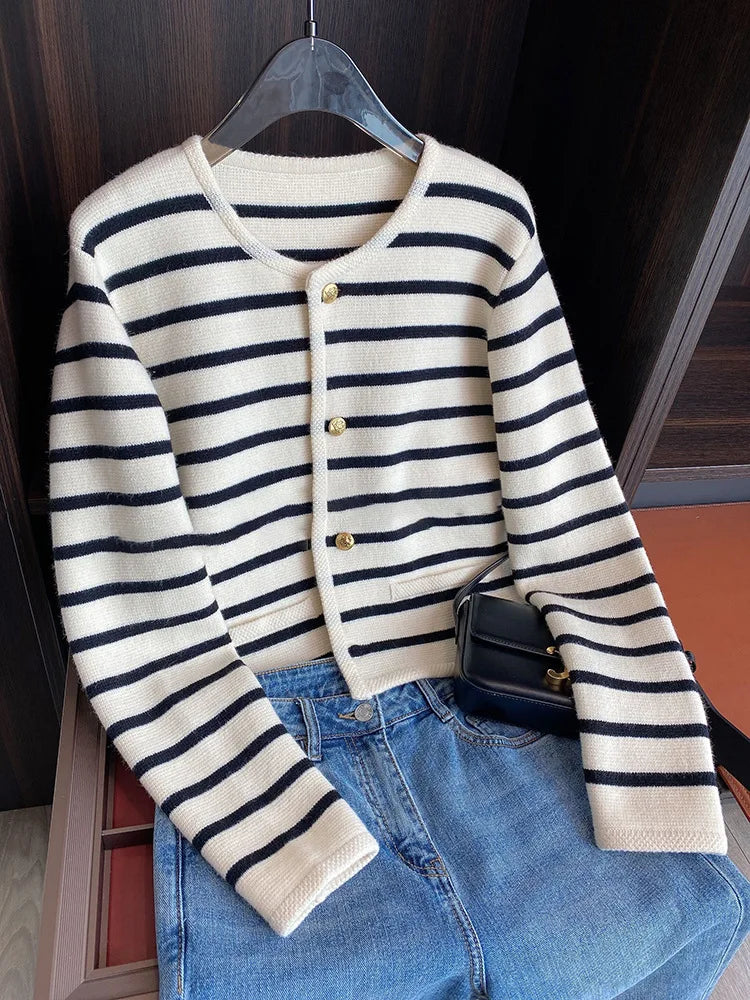 Stripe Knitted Cardigans