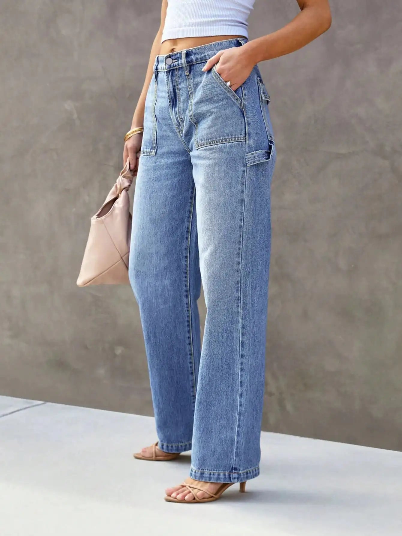 Light Blue Wide Jeans pants