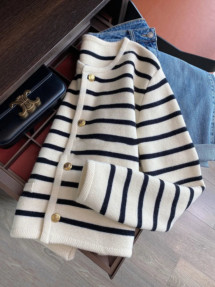 Stripe Knitted Cardigans